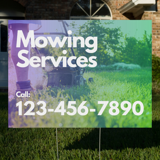 Customize Me: Mowing Services - Personalized Horizontal Yard Sign