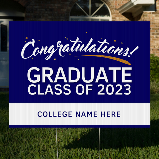 Customize Me: Congratulations Graduate - Personalized Horizontal Yard Sign