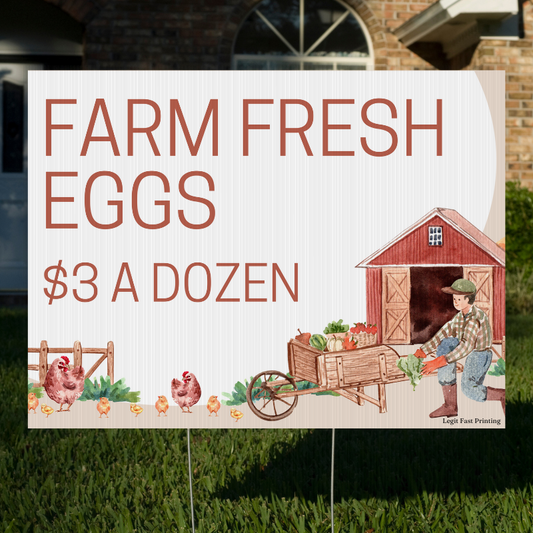 Customize Me: Farm Fresh Eggs - Personalized Horizontal Yard Sign